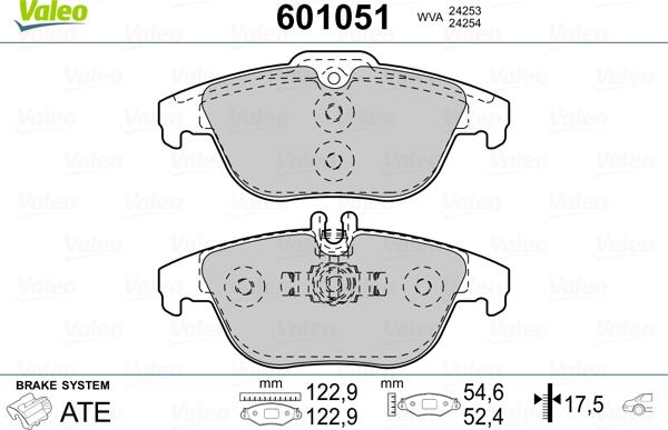 Valeo 601051 - Əyləc altlığı dəsti, əyləc diski furqanavto.az