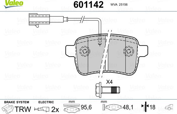 Valeo 601142 - Əyləc altlığı dəsti, əyləc diski furqanavto.az