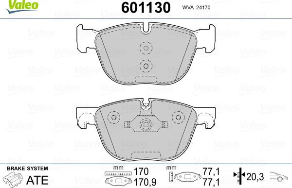 Valeo 601130 - Əyləc altlığı dəsti, əyləc diski furqanavto.az