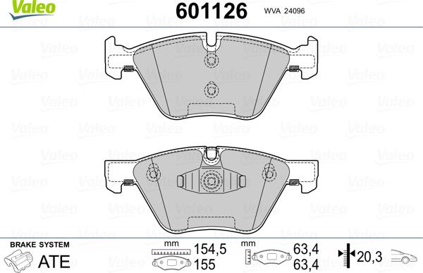 Valeo 601126 - Əyləc altlığı dəsti, əyləc diski furqanavto.az