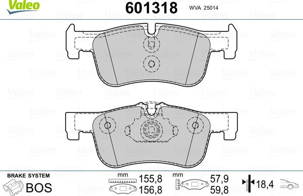 Valeo 601318 - Əyləc altlığı dəsti, əyləc diski furqanavto.az