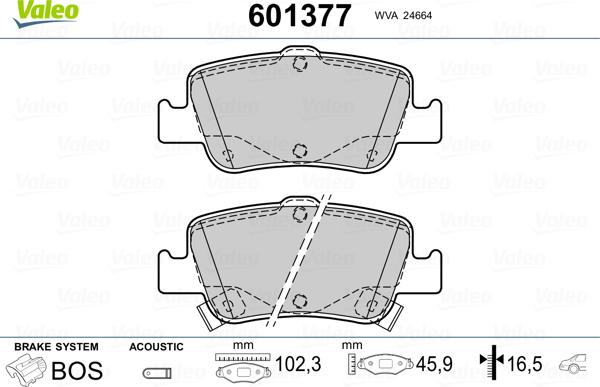 Valeo 601377 - Əyləc altlığı dəsti, əyləc diski furqanavto.az