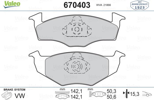 Valeo 670403 - Əyləc altlığı dəsti, əyləc diski furqanavto.az