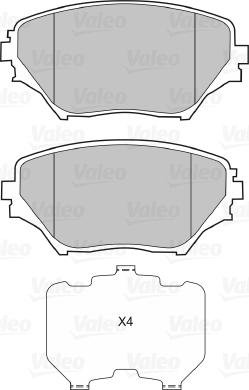 Valeo 670536 - Əyləc altlığı dəsti, əyləc diski furqanavto.az