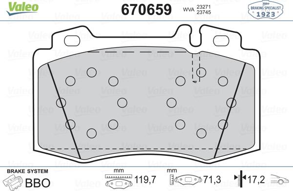 Valeo 670659 - Əyləc altlığı dəsti, əyləc diski furqanavto.az