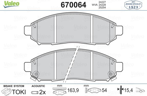 Valeo 670064 - Əyləc altlığı dəsti, əyləc diski furqanavto.az