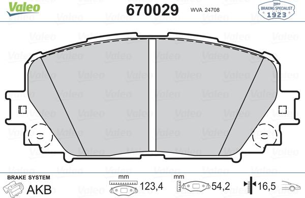 Valeo 670029 - Əyləc altlığı dəsti, əyləc diski furqanavto.az