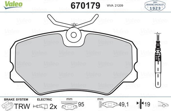 Valeo 670179 - Əyləc altlığı dəsti, əyləc diski furqanavto.az