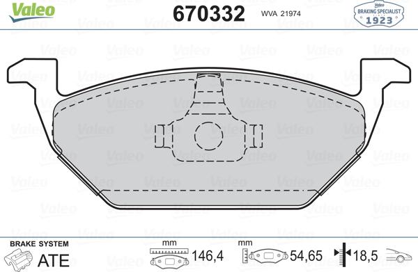 Valeo 670332 - Əyləc altlığı dəsti, əyləc diski furqanavto.az