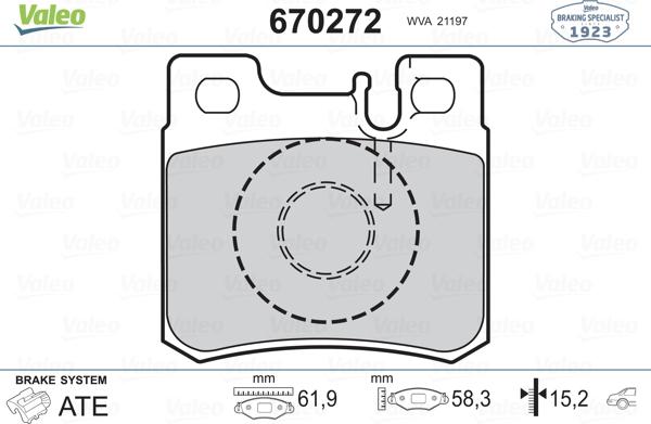 Valeo 670272 - Əyləc altlığı dəsti, əyləc diski furqanavto.az