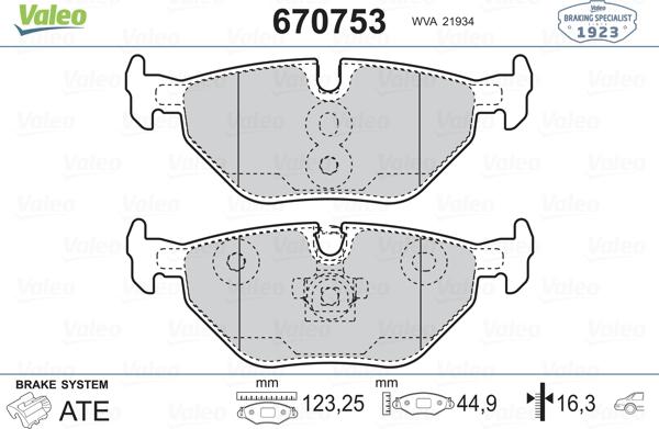 Valeo 670753 - Əyləc altlığı dəsti, əyləc diski furqanavto.az