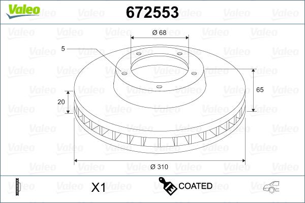 Valeo 672553 - Əyləc Diski furqanavto.az