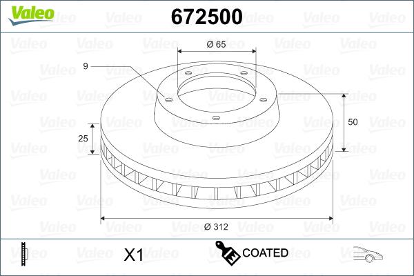 Valeo 672500 - Əyləc Diski furqanavto.az