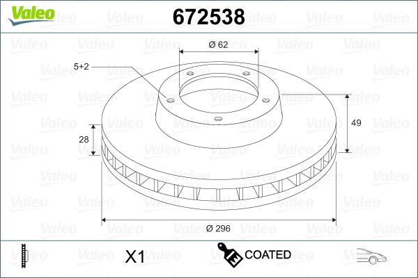 Valeo 672538 - Əyləc Diski furqanavto.az