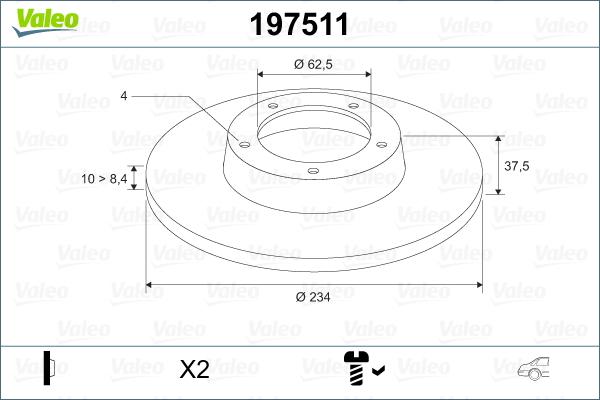 Valeo 197511 - Əyləc Diski furqanavto.az