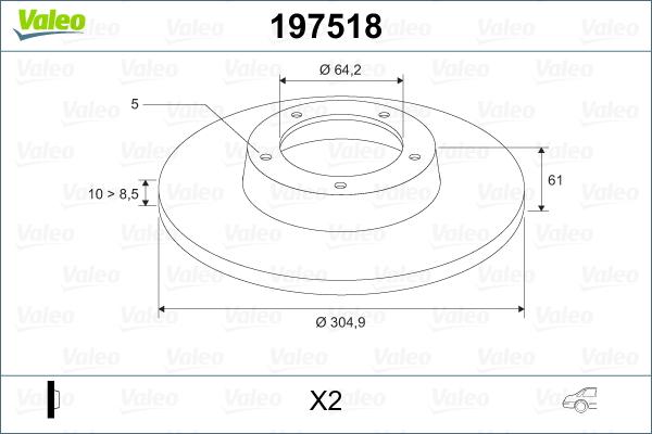 Valeo 197518 - Əyləc Diski furqanavto.az