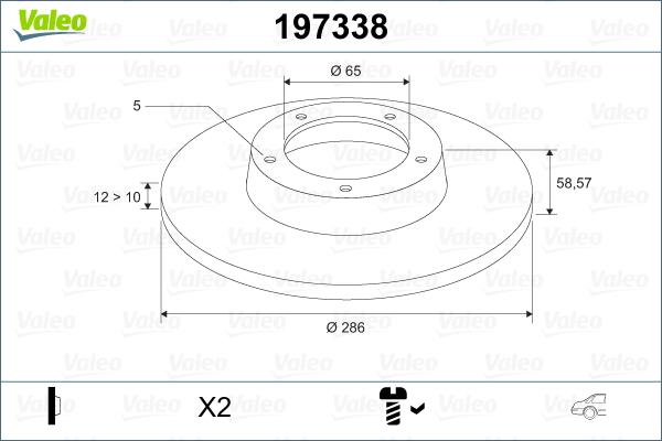 Valeo 197338 - Əyləc Diski furqanavto.az