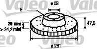 Valeo 186443 - Əyləc Diski furqanavto.az