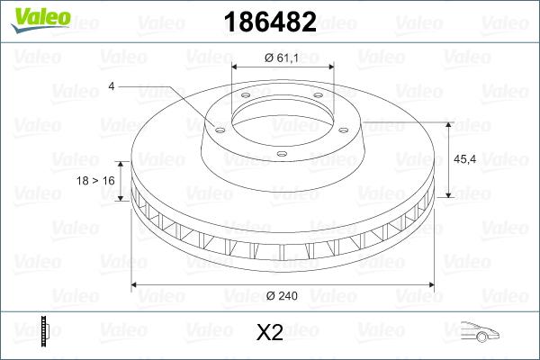 Valeo 186482 - Əyləc Diski furqanavto.az