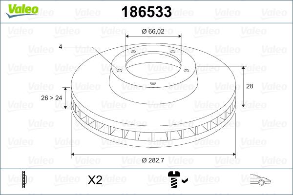 Valeo 186533 - Əyləc Diski furqanavto.az