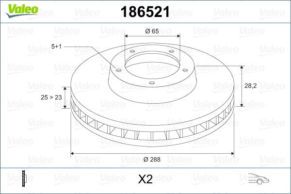 Valeo 186521 - Əyləc Diski furqanavto.az