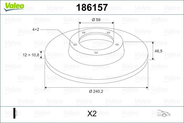 Valeo 186157 - Əyləc Diski furqanavto.az