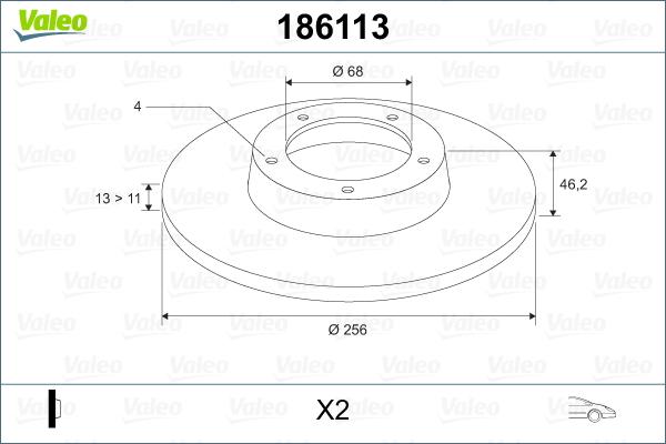 Valeo 186113 - Əyləc Diski furqanavto.az