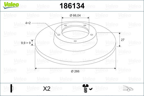 Valeo 186134 - Əyləc Diski furqanavto.az