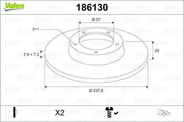 Valeo 186130 - Əyləc Diski furqanavto.az