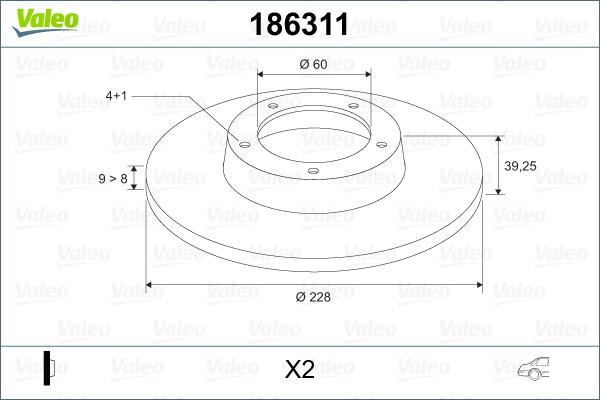 Valeo 186311 - Əyləc Diski furqanavto.az