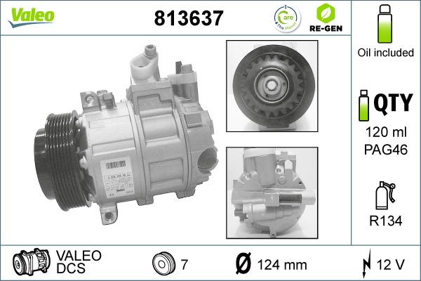 Valeo 813637 - Kompressor, kondisioner furqanavto.az