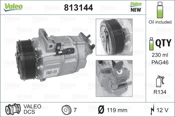 Valeo 813144 - Kompressor, kondisioner furqanavto.az