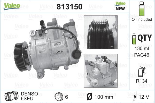 Valeo 813150 - Kompressor, kondisioner furqanavto.az