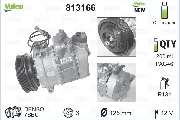 Valeo 813166 - Kompressor, kondisioner furqanavto.az