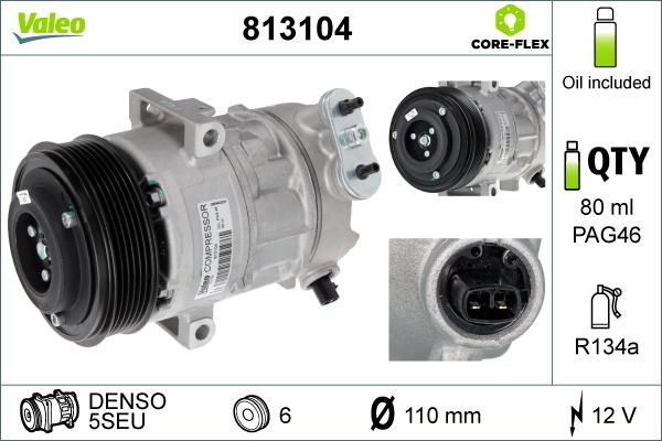 Valeo 813104 - Kompressor, kondisioner furqanavto.az