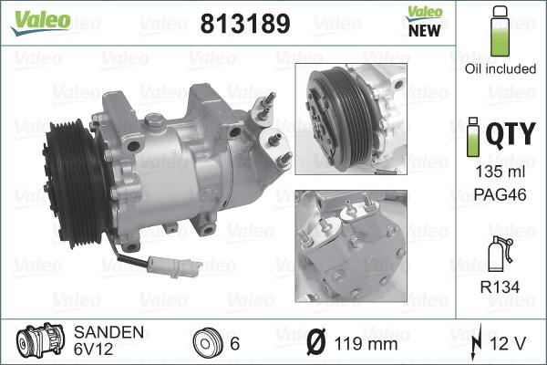 Valeo 813189 - Kompressor, kondisioner furqanavto.az