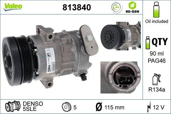 Valeo 813840 - Kompressor, kondisioner furqanavto.az