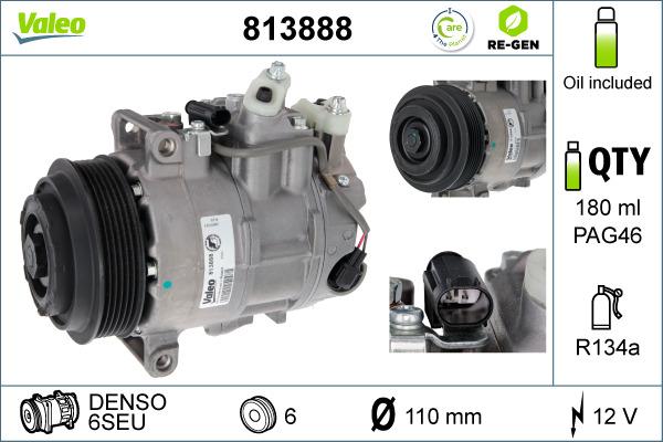 Valeo 813888 - Kompressor, kondisioner furqanavto.az