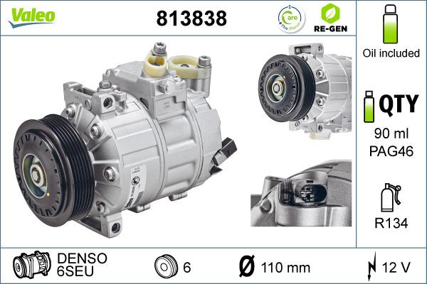 Valeo 813838 - Kompressor, kondisioner furqanavto.az