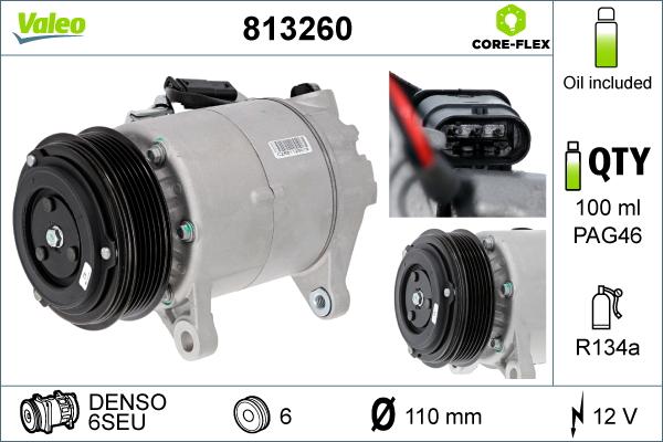 Valeo 813260 - Kompressor, kondisioner furqanavto.az