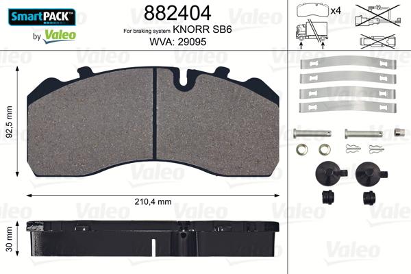 Valeo 882404 - Əyləc altlığı dəsti, əyləc diski furqanavto.az