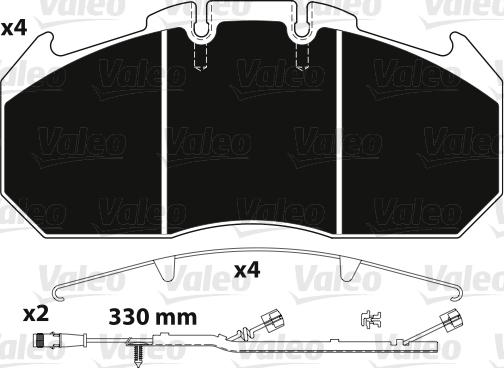 Valeo 882219 - Əyləc altlığı dəsti, əyləc diski furqanavto.az