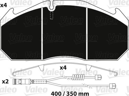 Valeo 882216 - Əyləc altlığı dəsti, əyləc diski furqanavto.az