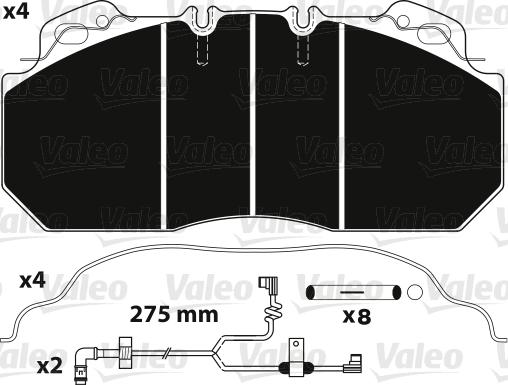 Valeo 882218 - Əyləc altlığı dəsti, əyləc diski furqanavto.az