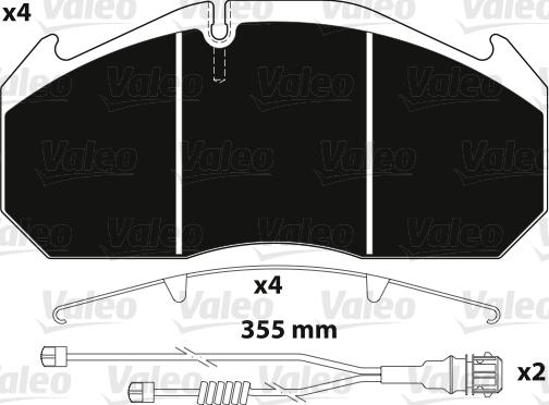 Valeo 882212 - Əyləc altlığı dəsti, əyləc diski furqanavto.az