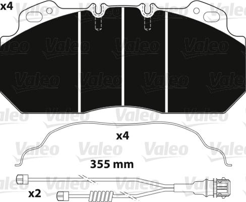 Valeo 882217 - Əyləc altlığı dəsti, əyləc diski furqanavto.az