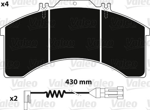 Valeo 882237 - Əyləc altlığı dəsti, əyləc diski furqanavto.az