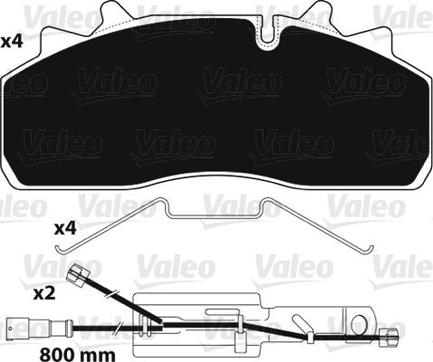 Valeo 882227 - Əyləc altlığı dəsti, əyləc diski furqanavto.az