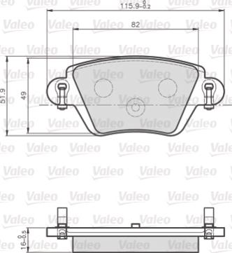 Valeo 872557 - Əyləc altlığı dəsti, əyləc diski furqanavto.az