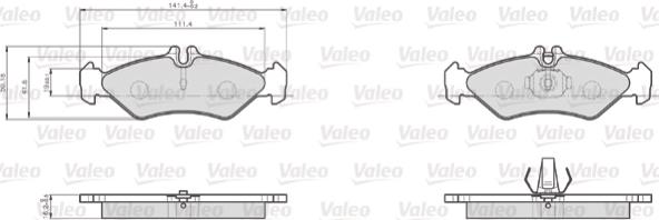 Valeo 872621 - Əyləc altlığı dəsti, əyləc diski furqanavto.az